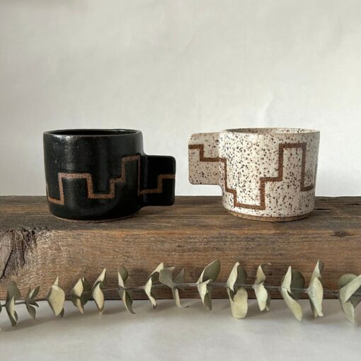 Abstract Lines Geometric Espresso Cups A Ceramic Masterpiece for Coffee Aficionados