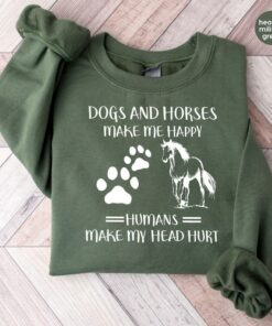 Cozy Equestrian Style Horse Love Sweatshirt for Country Girls and Dog Moms