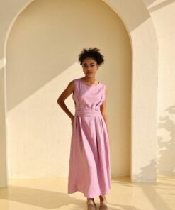 Breezy Linen Midi Dress Elevate Your Summer Style for Weddings, Beaches, and Boho Parties