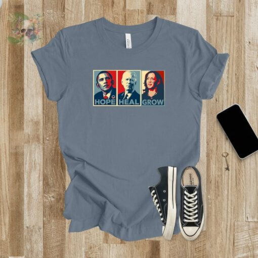 Hope, Heal, Grow Empowering Change with Kamala Harris, Obama, and Biden | 2024 Presidential Election | Vote USA | Plus Size Gift Tee