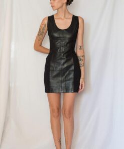 90s Nostalgia Sleek Black Leather Jacket