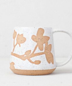Springtime Serenity Handcrafted Dogwood and Cherry Blossom Mug by Salt of the Earth NC Pottery