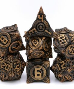 Nuclear Reactor Metal DnD Dice Set Illuminate Your Gaming with Radioactive Glow