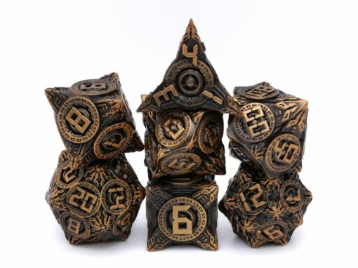 Nuclear Reactor Metal DnD Dice Set Illuminate Your Gaming with Radioactive Glow