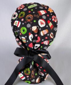 Festive Peppermint Mocha Ponytail Scrub Cap A Sweet Treat for Your Hair