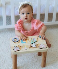 Personalized Step Stool with Name Puzzle Montessori Helper for Toddlers, Christening Gift for Baby Girls