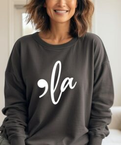 Comma-La Sweatshirt Empowering the Future with Kamala Harris