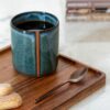 Nature's Embrace Rustic Green Tea or Coffee Cup for Yoga and Motherhood