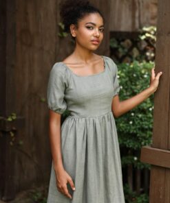 DAISY The Epitome of Effortless Elegance - Linen Midi Dress for Women