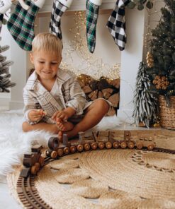 Personalized Wooden Train Name Puzzle Magnet Eco-Friendly Sensory Toy for Toddlers, Unique Christmas Decoration, Custom Baby Boy Gift
