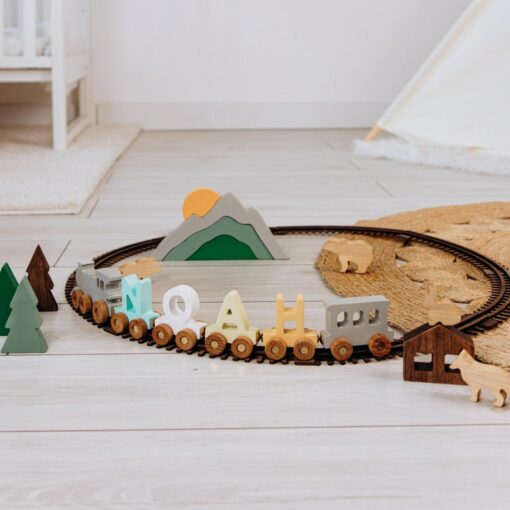 Personalized Wooden Train Name with Magnets A Unique First Birthday Gift for Boys
