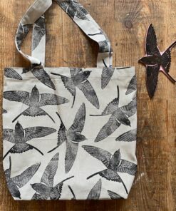 Birds of a Feather Handprinted Tote Bag for Nature Lovers