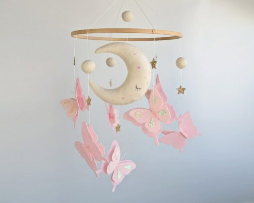 Enchanted Butterfly Haven A Serene Mobile for Baby's Dreams