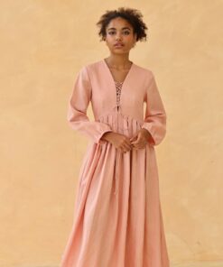 Elegant and Flowing Maxi Linen Dress for Special Occasions