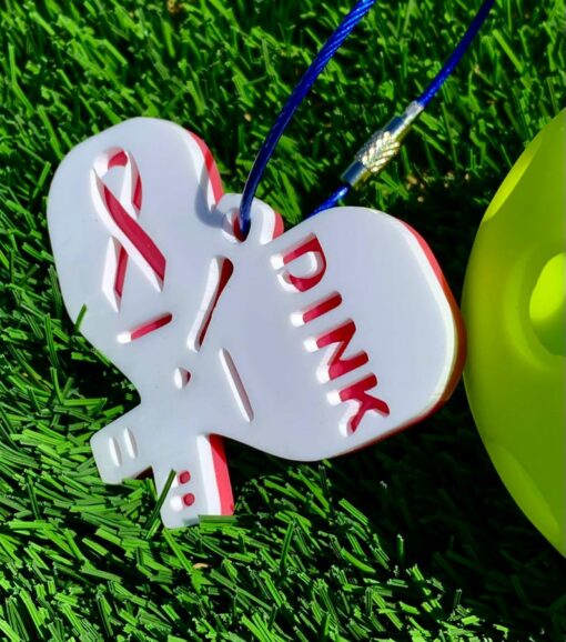 Pickleball 4-Pack Bag Tags Support Breast Cancer Awareness with Style