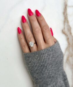 Sparkling Elegance 3 Carat Oval Lab-Grown Diamond Engagement Ring with Hidden Halo, IGI Certified