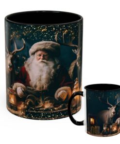 Christmas Cheer in Every Sip Santa and Reindeer Festive Coffee Mug
