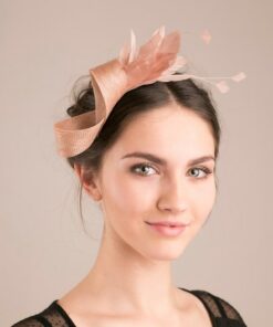 Exquisite Almond Beige Feather Fascinator Adorn Your Elegance with Feminine Grace