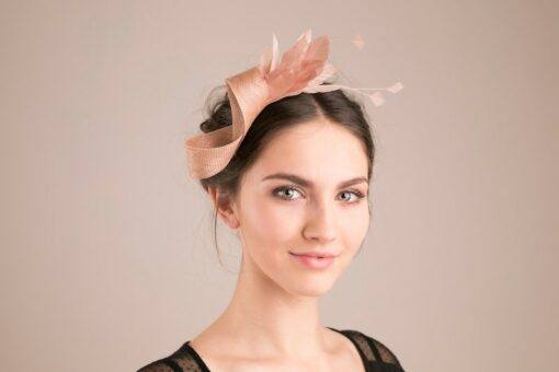 Exquisite Almond Beige Feather Fascinator Adorn Your Elegance with Feminine Grace