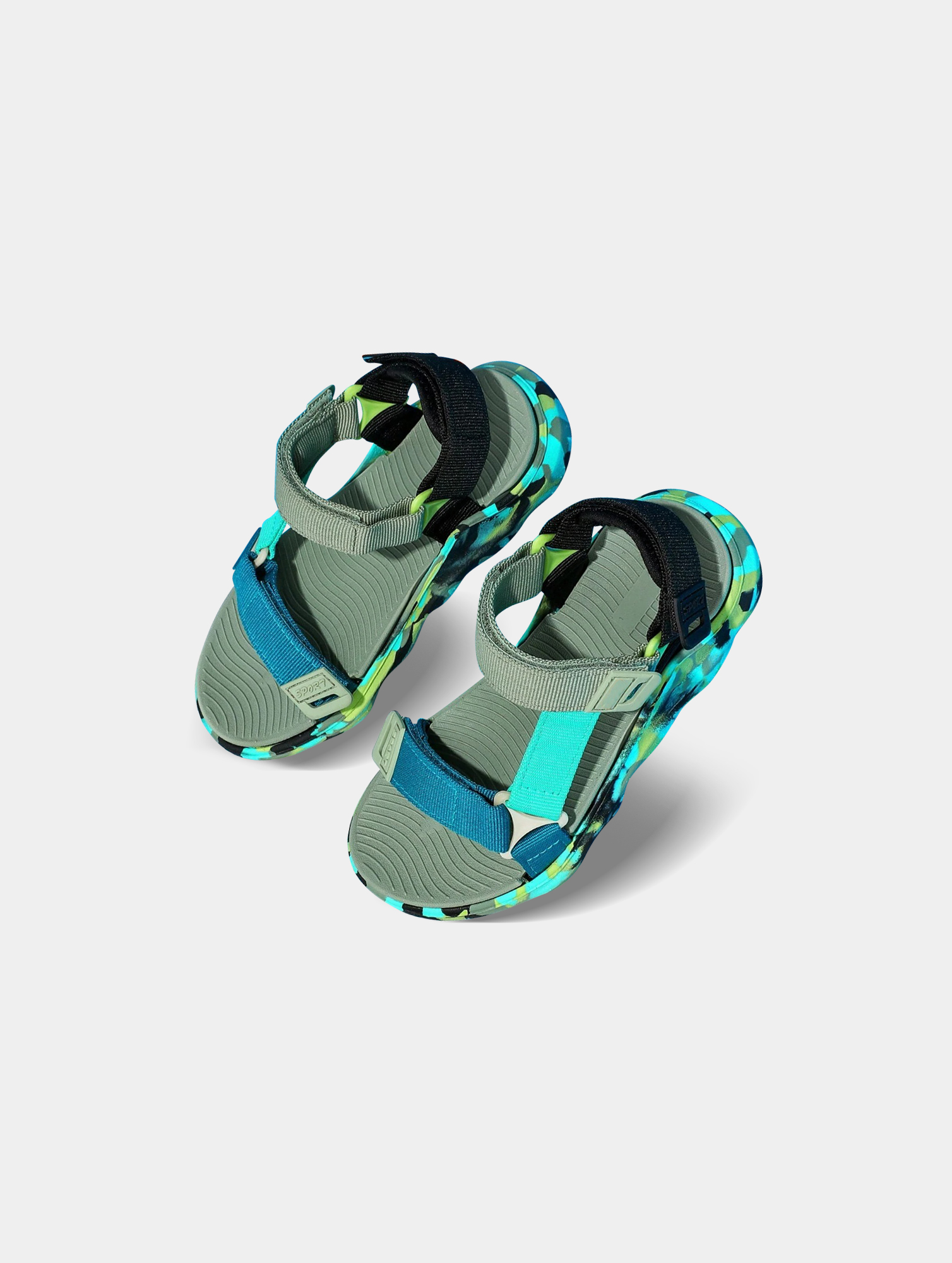 Childrens-Camo-Beach-Sandals-3.jpg Kids' Camo Beach Sandals - Adjustable Straps, Anti-Slip EVA - Image 3