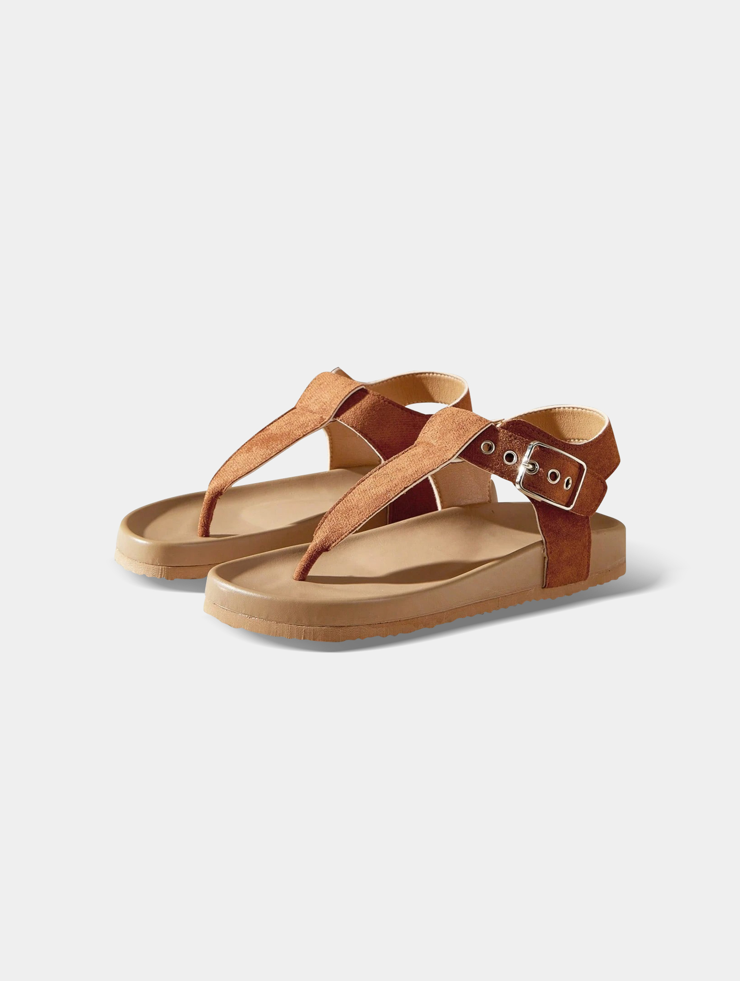 Womens-Brown-Bohemian-Tie-Up-Sandals-3.jpg Women's Brown Bohemian Tie-Up Sandals - Open Toe, Buckle - Image 3