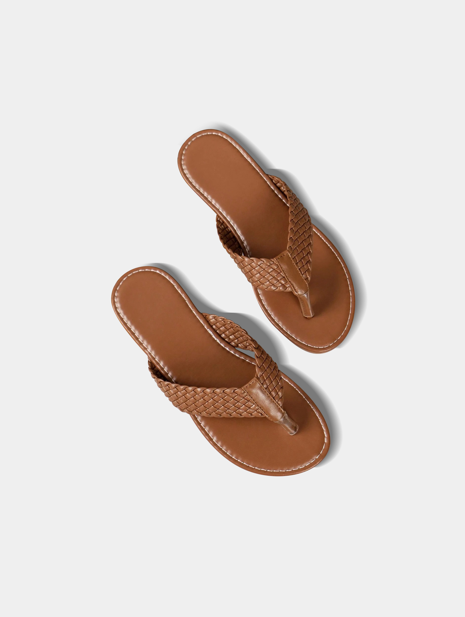 Womens-Casual-Woven-Flip-Flops-3.jpg Women's Casual Woven Flip Flops - Vintage Braid, Rubber Outsole - Image 3