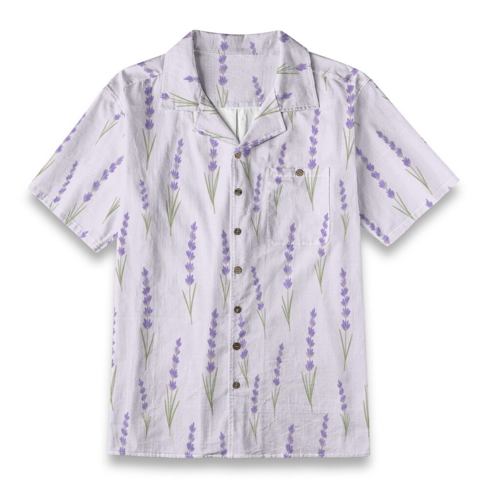 Calm Lavender Field Floral Summer Shirt
