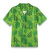 Bold Iguana Tropical Leaf Jungle Aloha Shirt