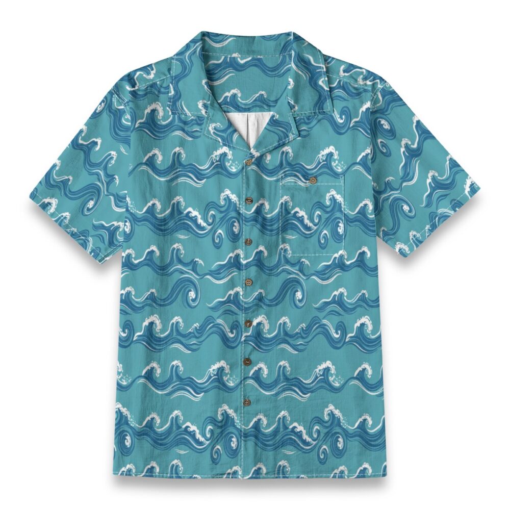 Tidal Flow Patterns Teal Ocean Resort Shirt