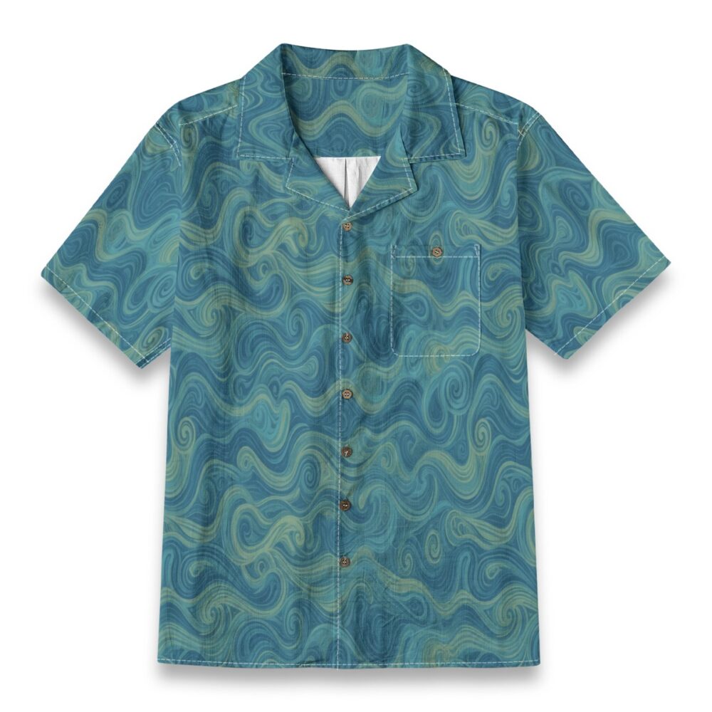 Sea Echo Currents Layered Ocean Resort Shirt
