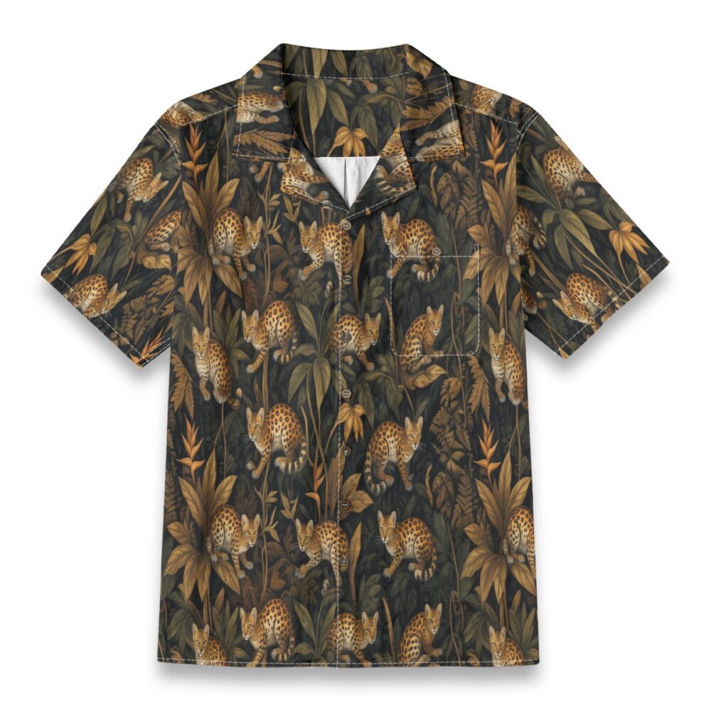Oncilla Wild Cat Jungle Pattern Tropical Shirt