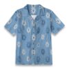 Sea Holly Cool Blue Coastal Floral Beach Shirt