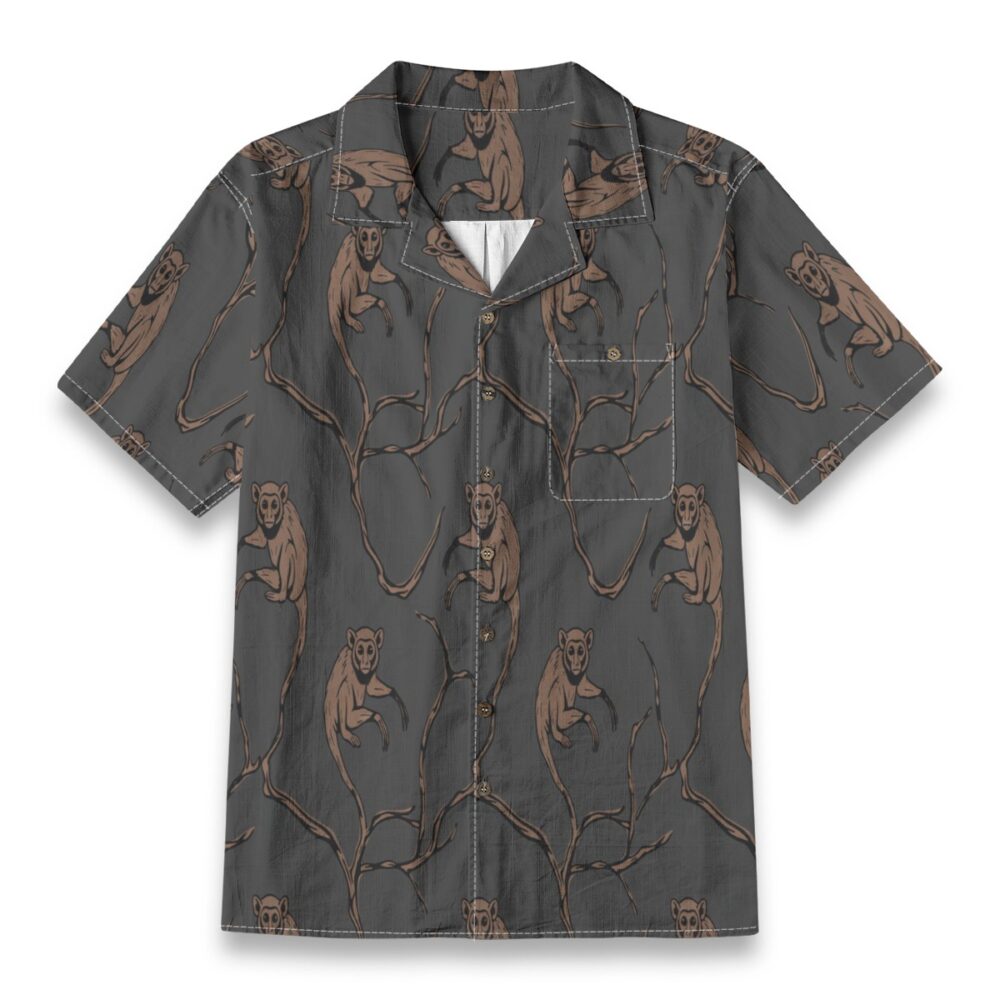 Aye Aye Night Forest Pattern Resort Shirt