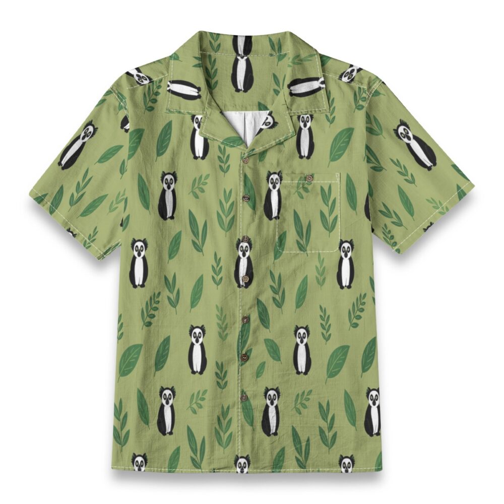 Indri Lemur Olive Jungle Tropical Beach Shirt