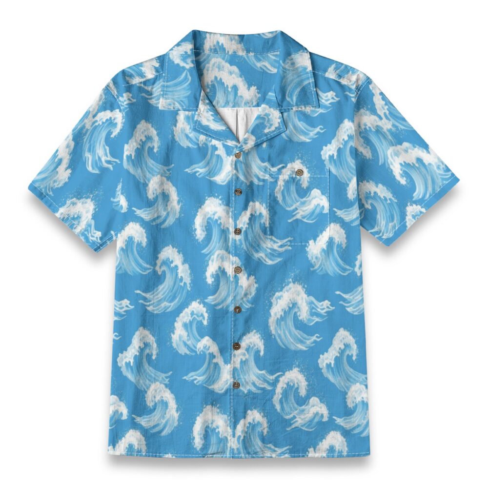 Foam Crest Motion Bright Ocean Beach Shirt