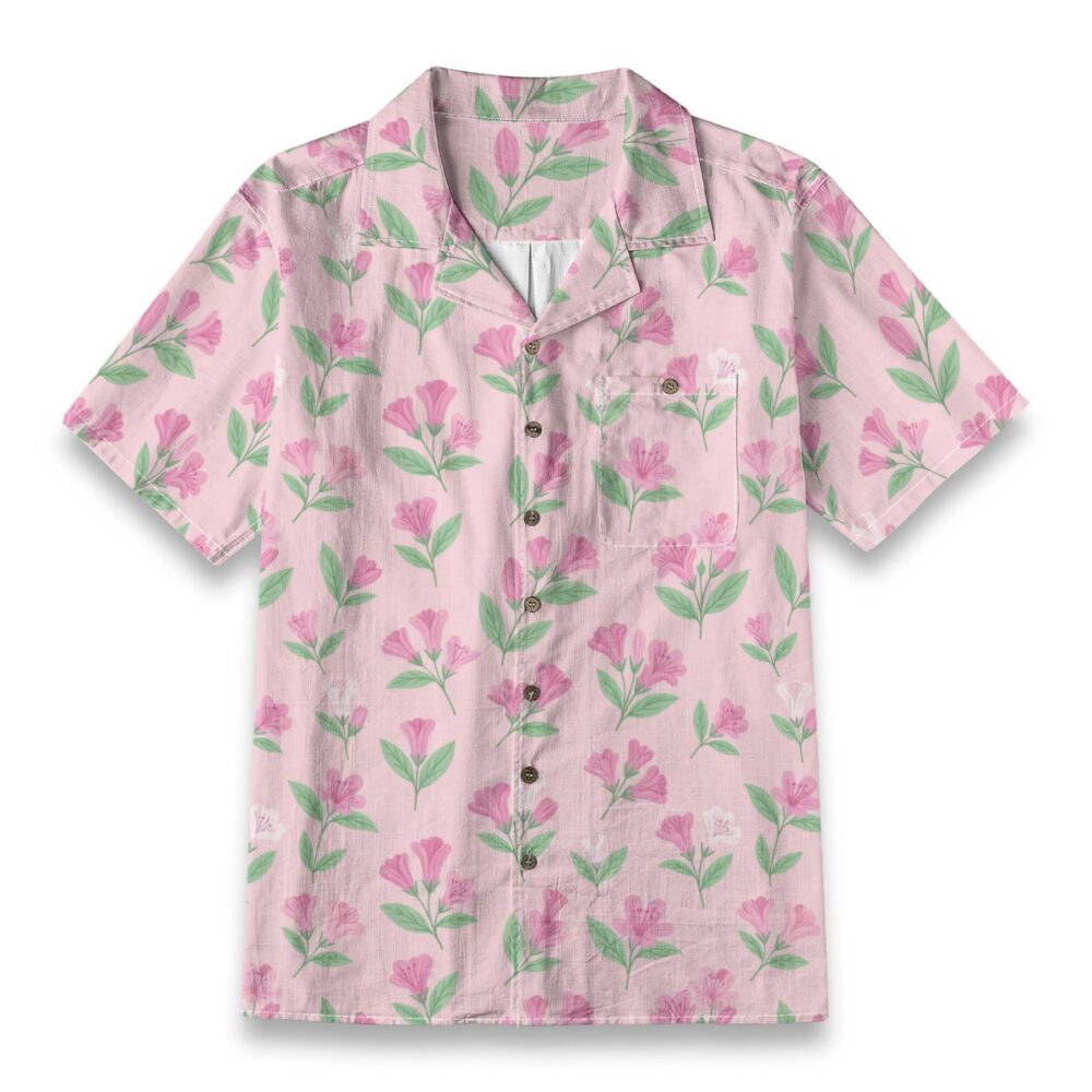 Weigela Pink Garden Floral Tropical Beach Shirt