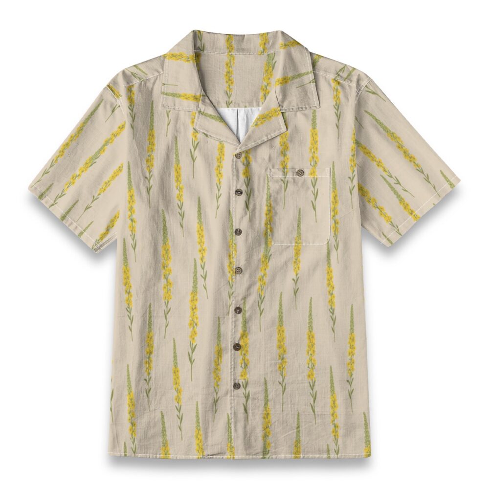 Verbascum Meadow Soft Beige Floral Summer Shirt